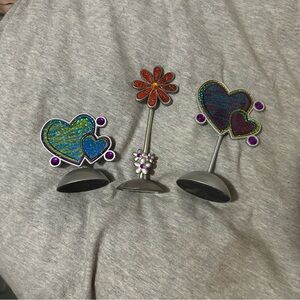 Colorful Heart and Flower Photo Holders